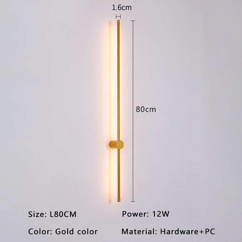 Contemporary Gold Black LED Wall Lamp