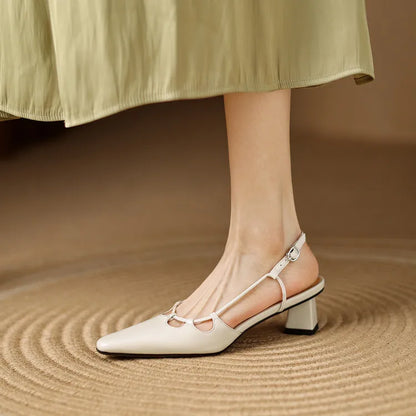 Katie Genuine Leather Slingbacks
