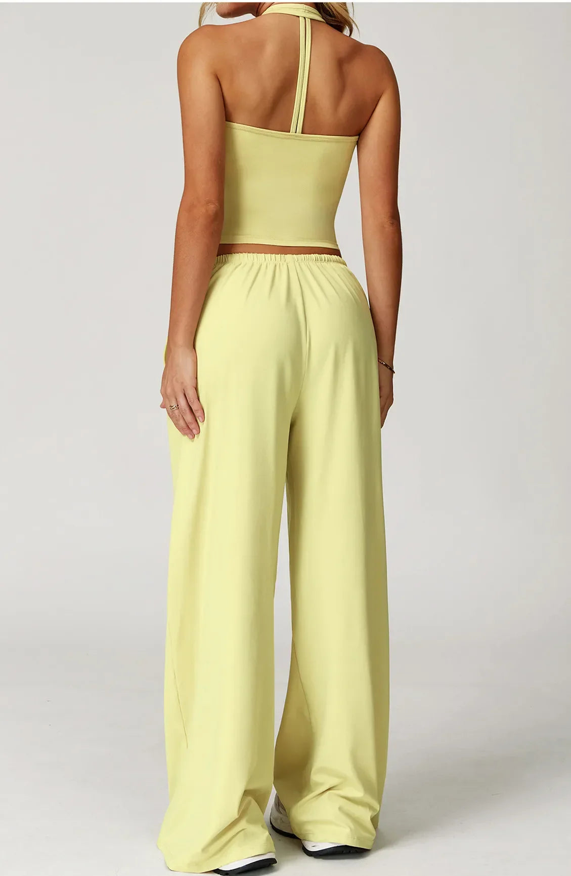 Women's Breathable Ribbed Tank & Elastic Waist Pants - BritishElegance