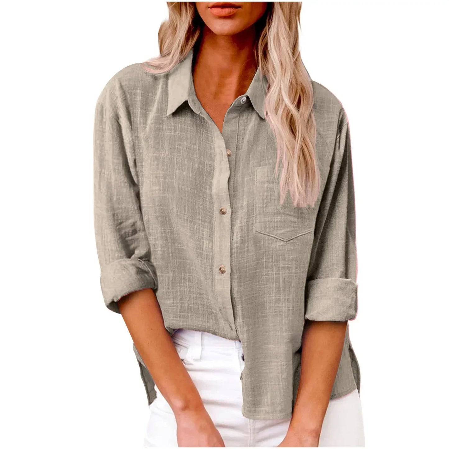 Ladies Classic Casual Linen Shirt