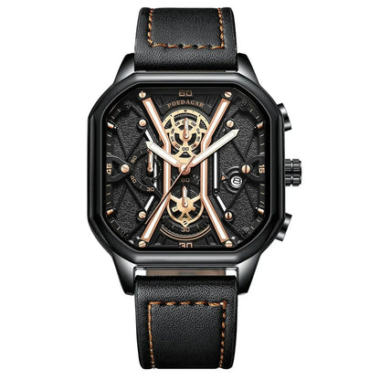 Stylish Men's Leather Chronograph Watch