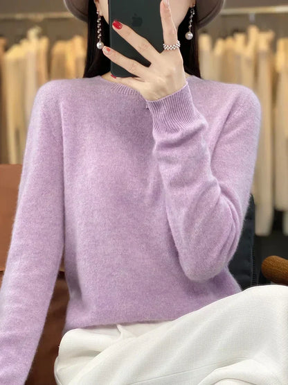 Cozy Women's Crew Neck Merino Wool Sweater