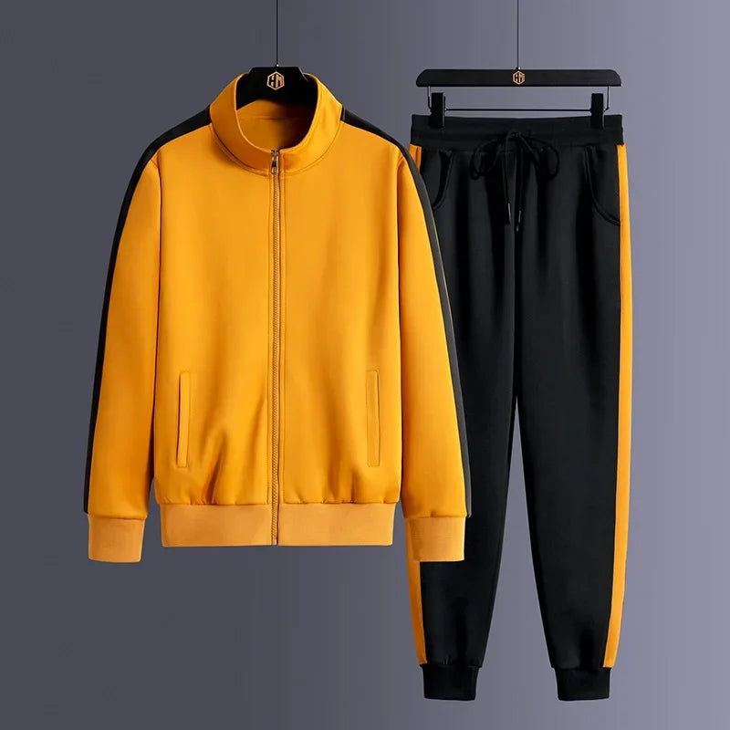 Men's Fashionable Striped Tracksuit Set