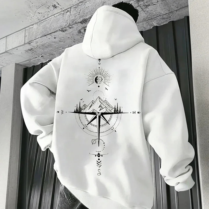 Classic Navigation Map Hooded Sweatshirt - BritishElegance