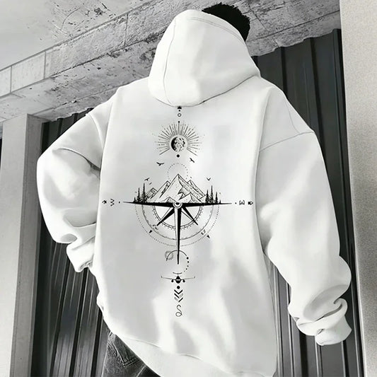 Classic Navigation Map Hooded Sweatshirt - BritishElegance