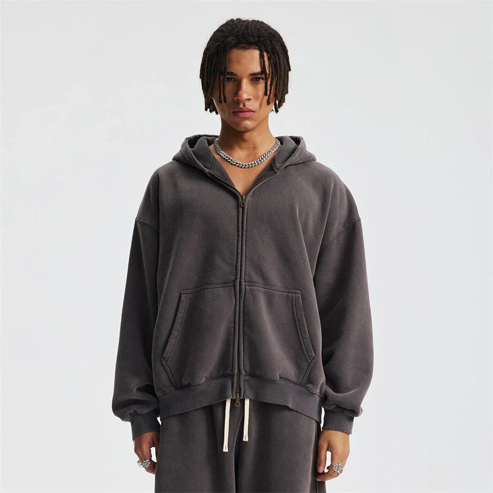Warm Fleece Zip Up Hooded Jacket