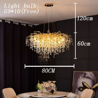 Luxury Crystal Drop LED Chandelier