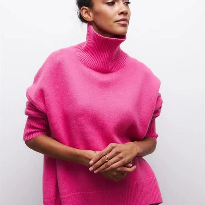 Warm Oversized Crew Neck Knit Sweater