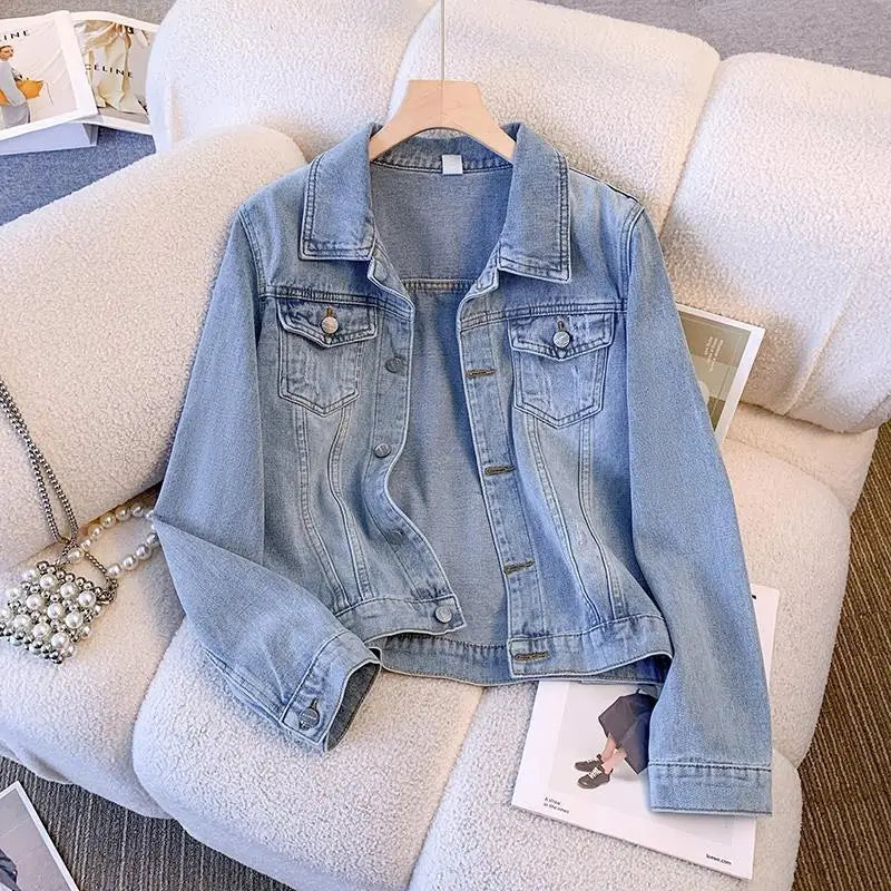 Classic Women's Vintage Denim Jacket Coat - BritishElegance