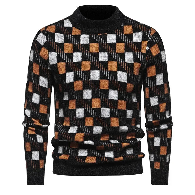 Fake Fur Crew Neck Sweater Men