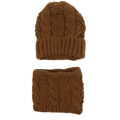 Warm Women's Knit Hat and Scarf Gift Set
