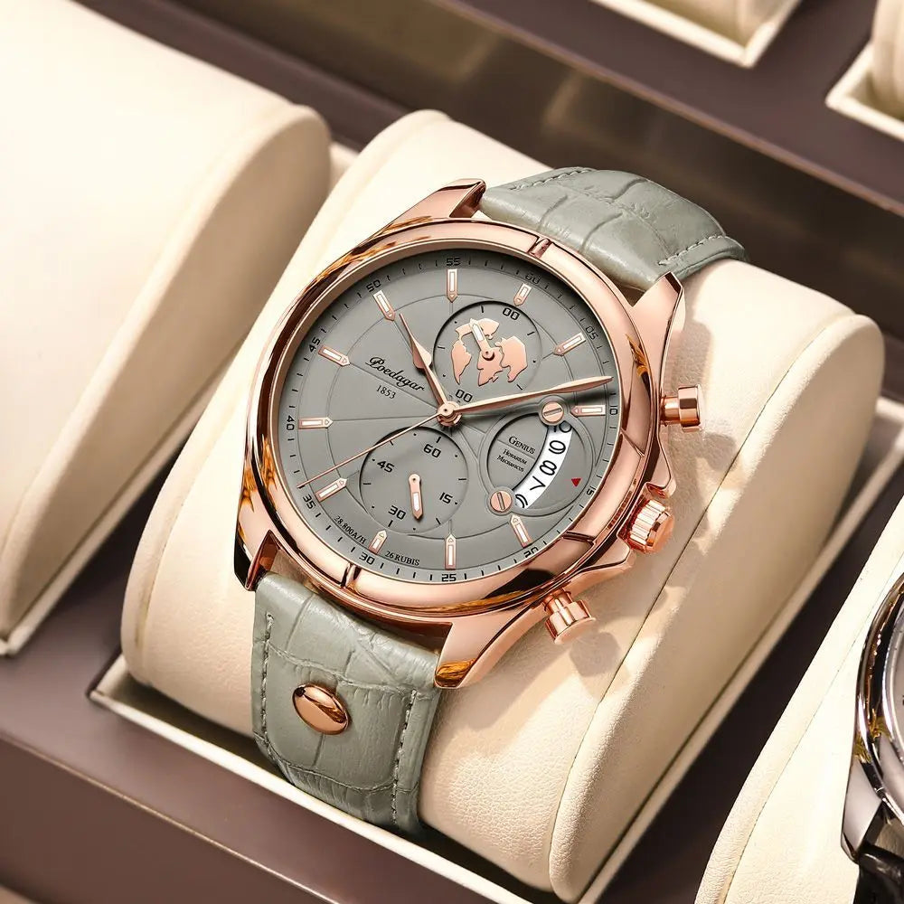 Classic Vintage Leather Wristwatch - BritishElegance