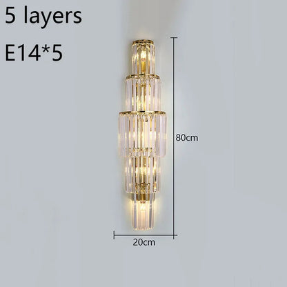 Sparkling Crystal Column Wall Light With Soft Glow
