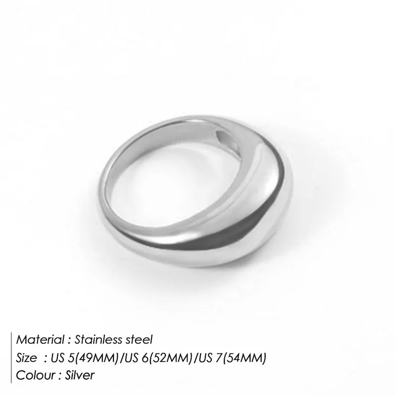 Simple Elegant Silver Tone Band Ring for Women