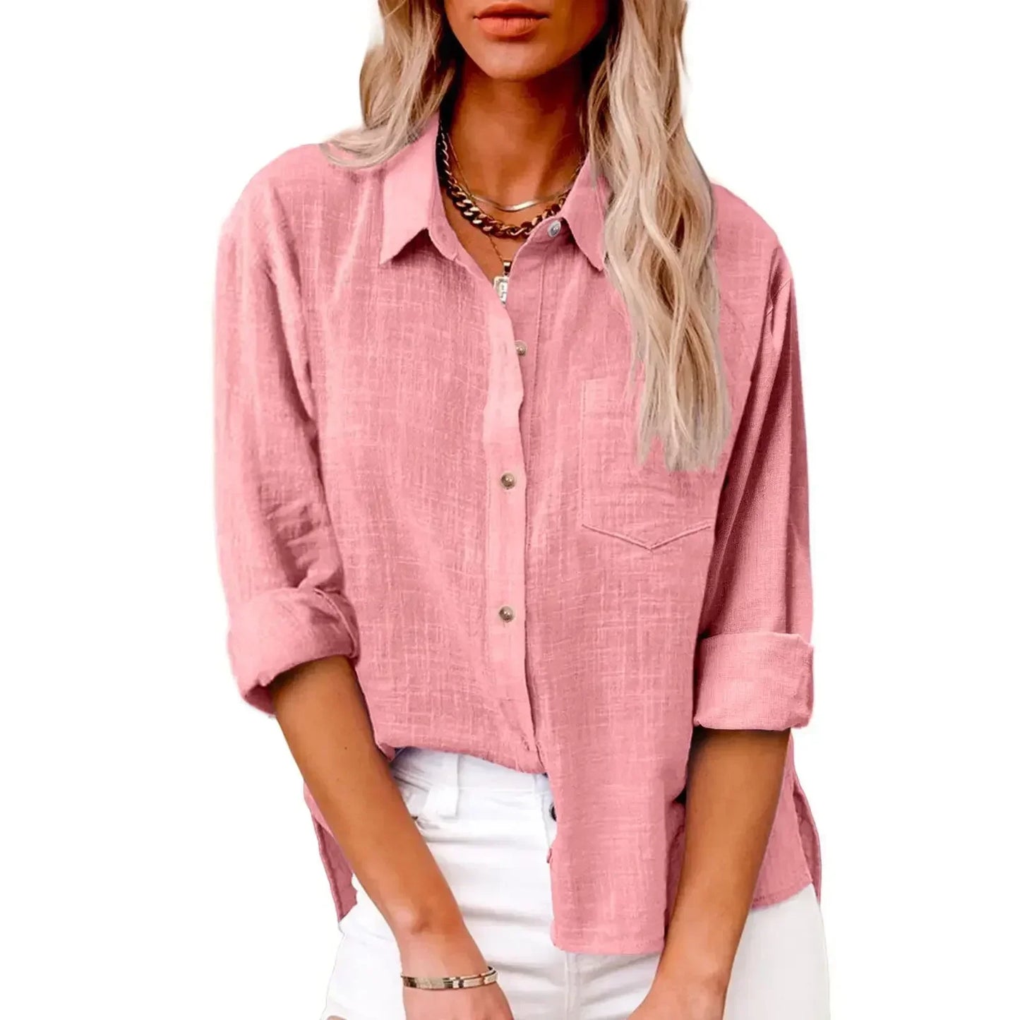 Ladies Classic Casual Linen Shirt
