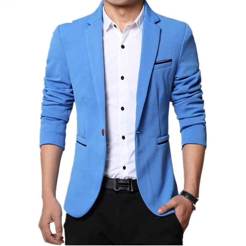Tailored Fit Men's Formal Blazer Jacket