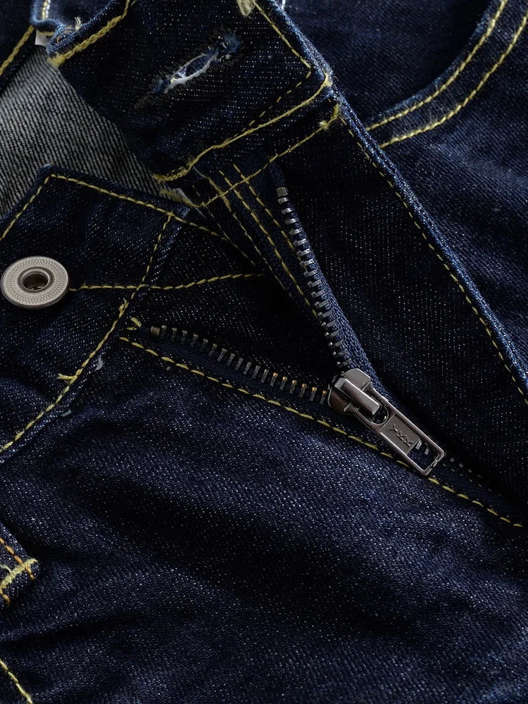 Classic Dark Red Straight Fit Jeans - BritishElegance