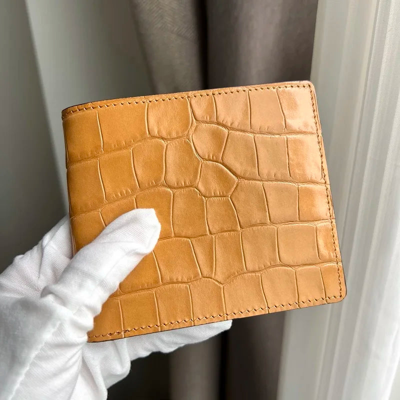 Custom Crocodile Skin Fold Wallet