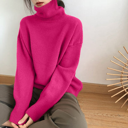 Cozy Oversized Winter Knit Turtleneck Sweater