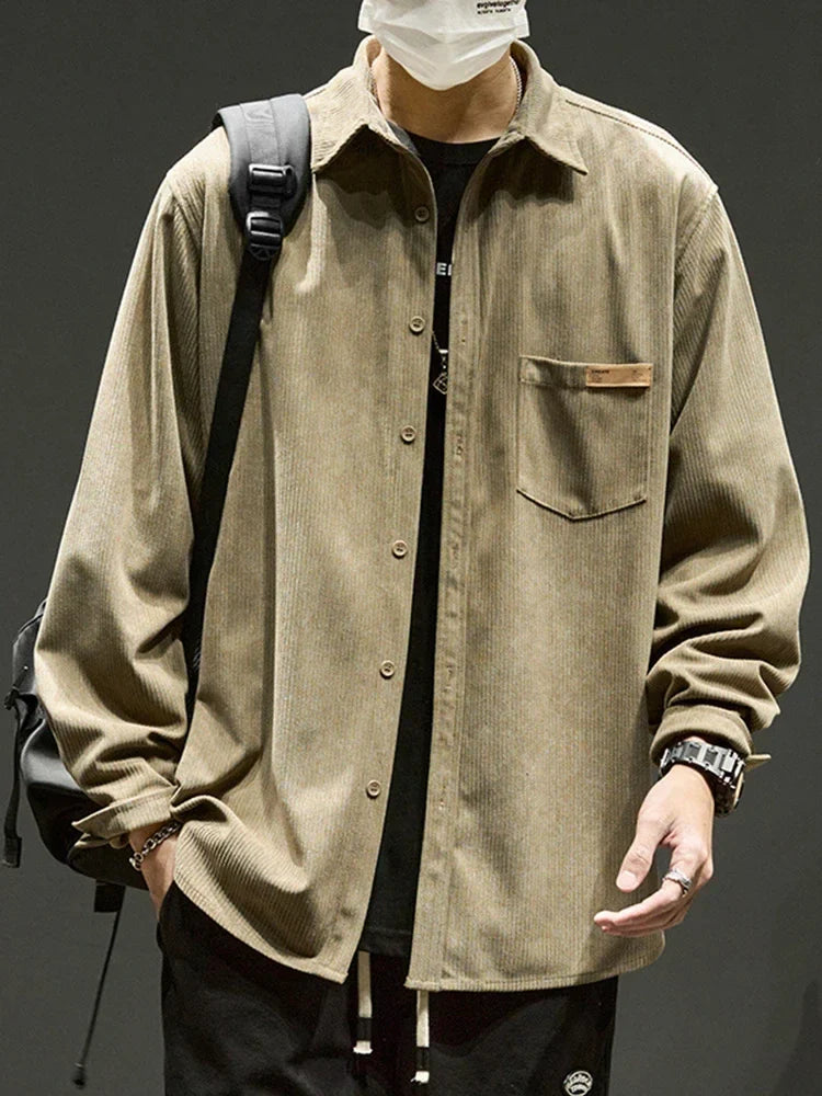 Relaxed Fit Casual Cargo Shirt Men