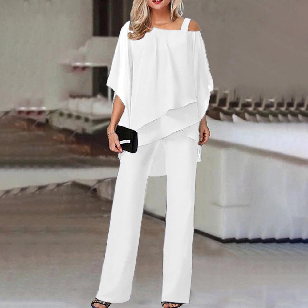 Chic Ladies 2 Piece Cold Shoulder Business Suit