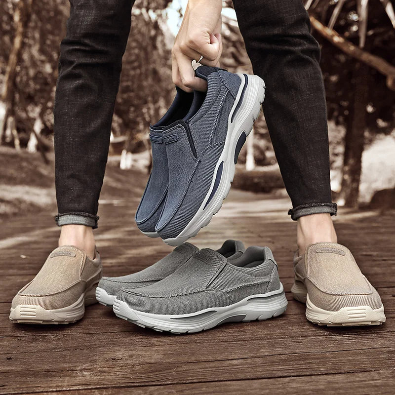 Breathable Canvas Loafers Blue