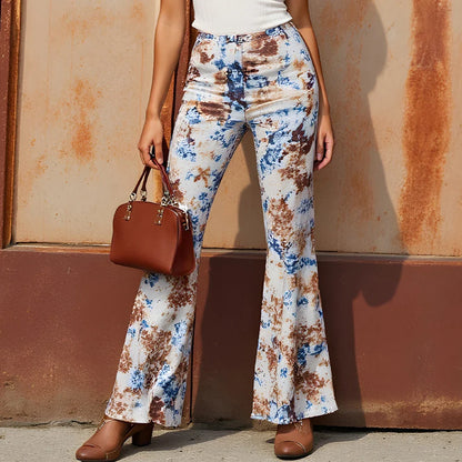 Trendy Camo High Waist Summer Pants