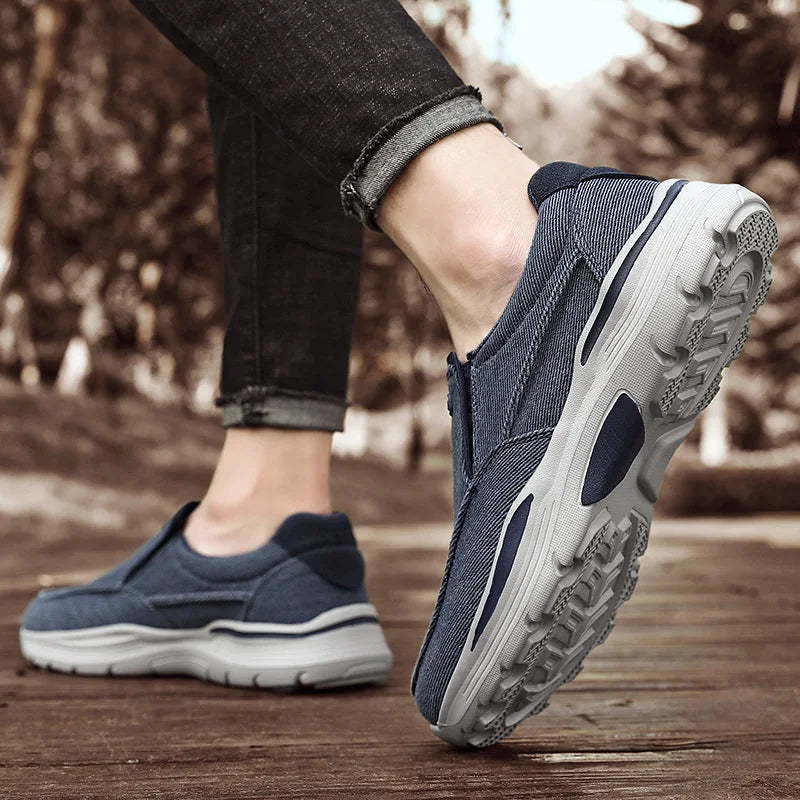 Breathable Canvas Loafers Blue