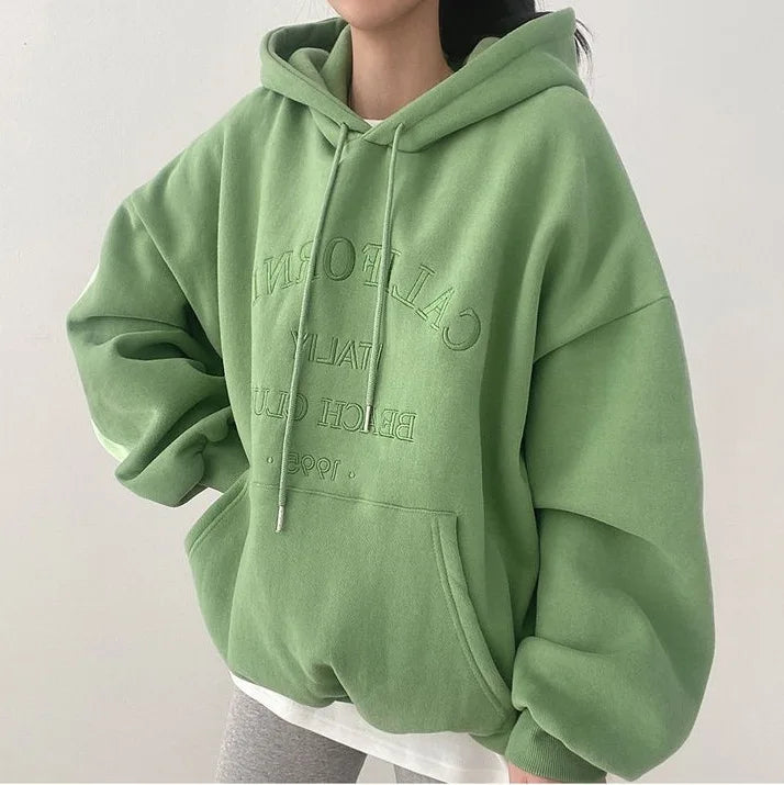 Cozy Women's Large Hooded Sweatshirt with Pockets - BritishElegance