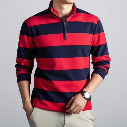 Comfy Striped Crew Neck Long Sleeve T-Shirt