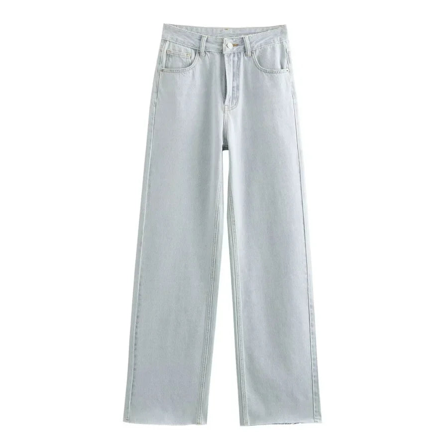 Comfortable High Waisted Wide Leg Jeans Women
