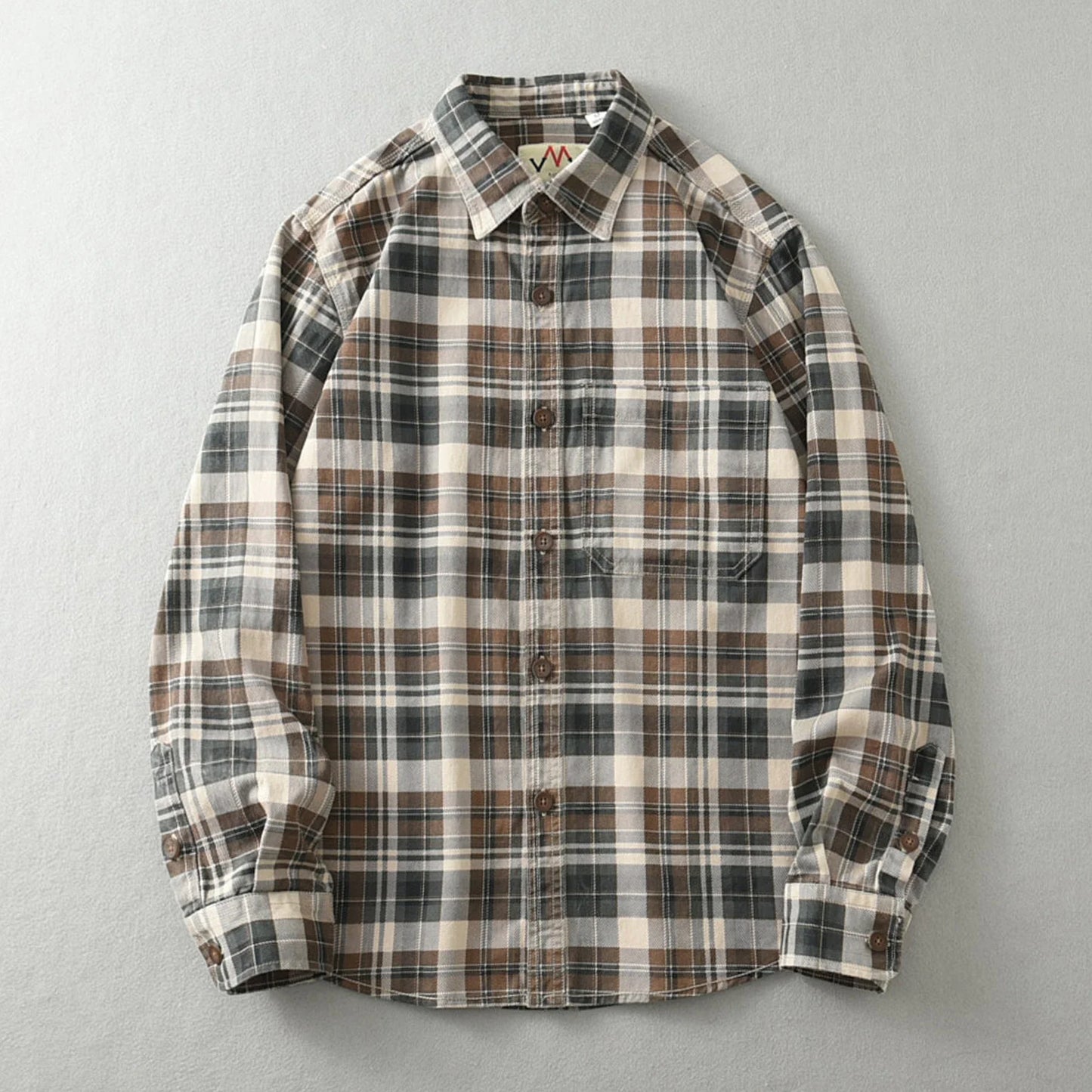 Classic Plaid Flannel Shirt for Men - BritishElegance