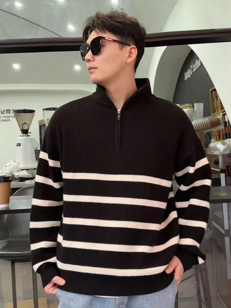 Classic Stripe Crew Neck Sweater - BritishElegance