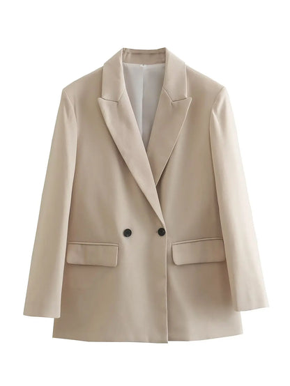 Classic Fit Women's Coat with Pockets and Buttons