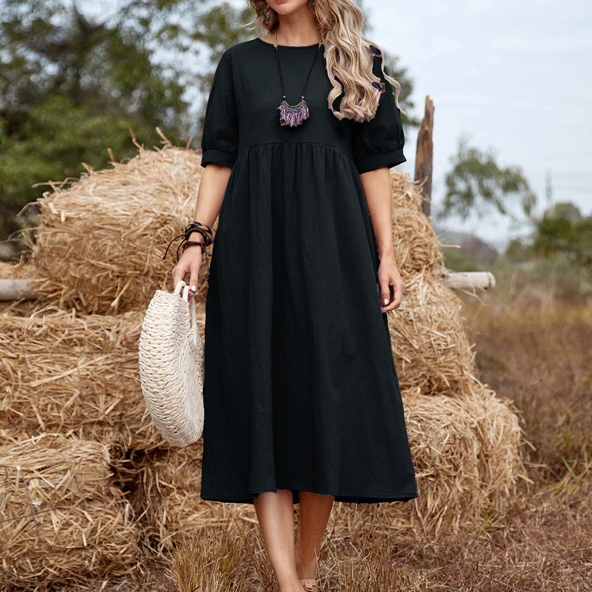 Comfortable Floral Midi Sundress for Women