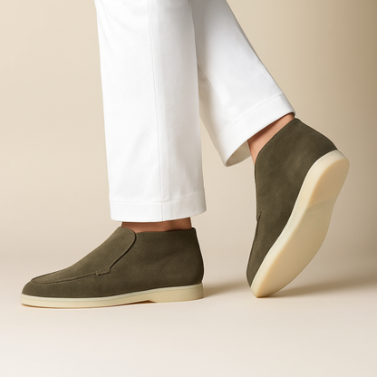 Men’s Suede Moc-Toe Chukka Loafers