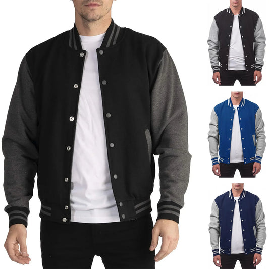 Casual Fit Baseball Bomber Jacket for Men - BritishElegance