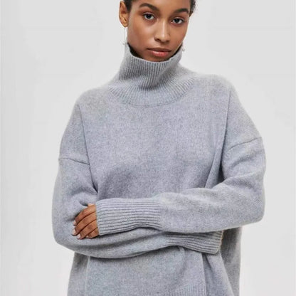 Warm Oversized Crew Neck Knit Sweater