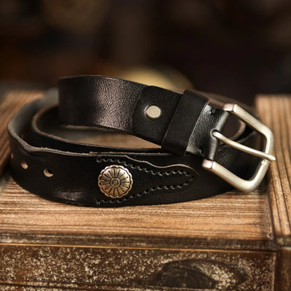 Classic Leather Western Style Belt