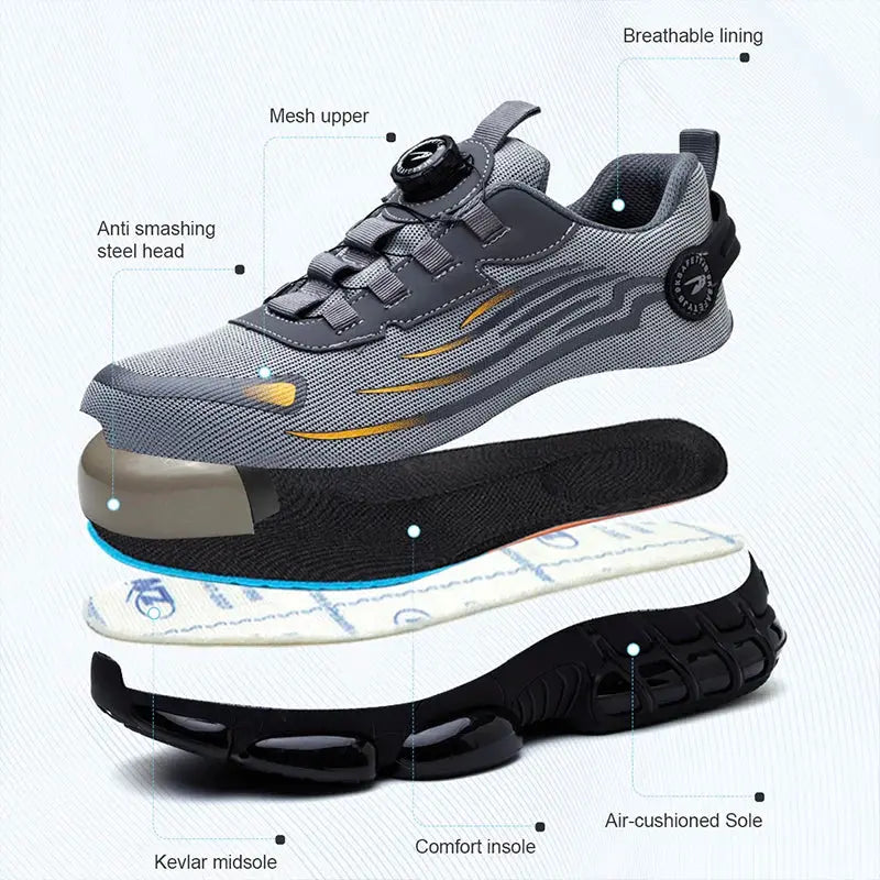 Vince - Men’s Steel Toe Safety Shoes with Rotating Buckle