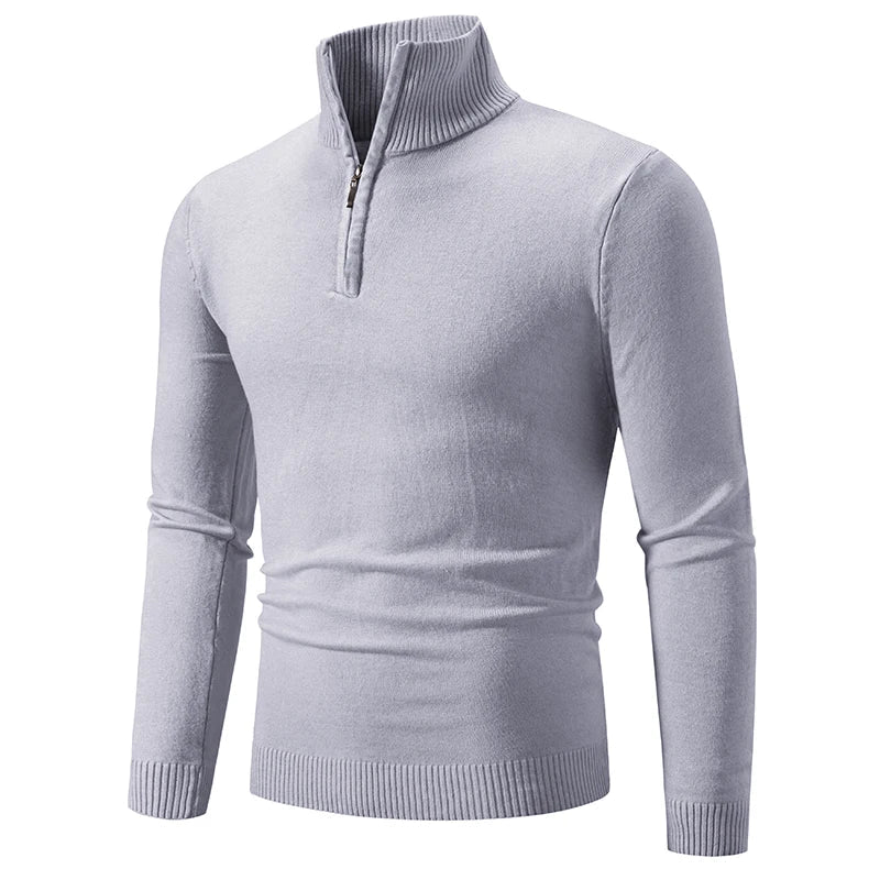 Comfy Men's Quarter Zip Winter Sweater - BritishElegance