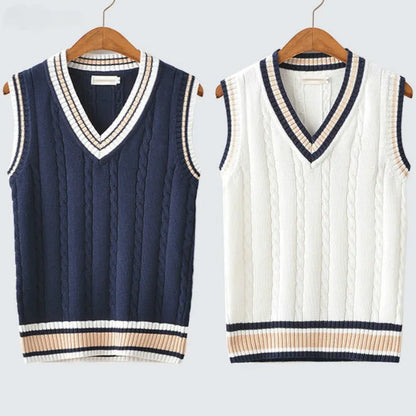 Chunky Patterned Open Front Vest - BritishElegance