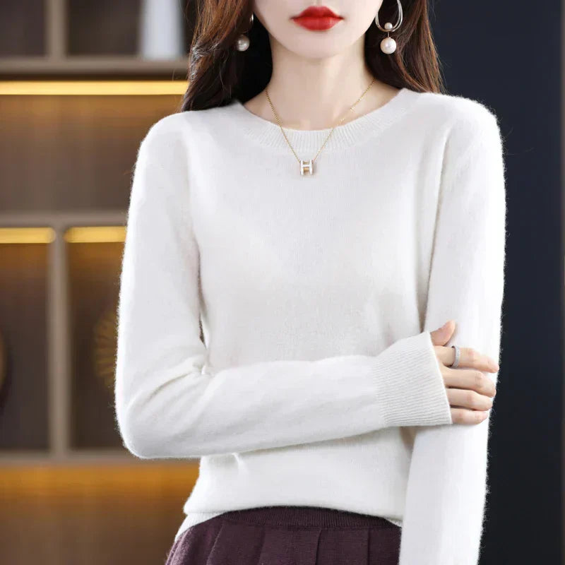 Soft Women's Merino Wool Crew Neck Sweater