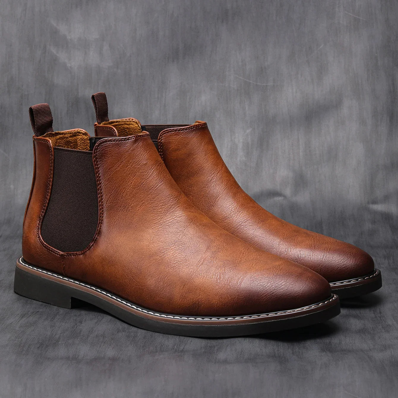 Retro Chelsea Boots Black Leather