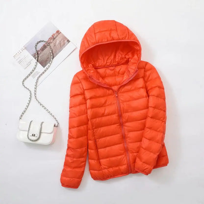 Women's down jacket with hood