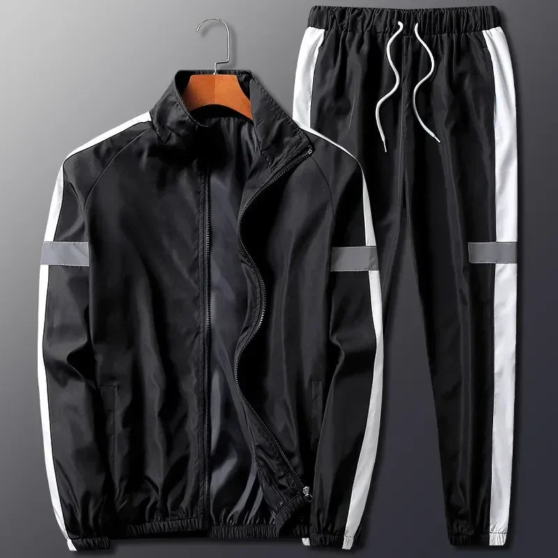 Men's Athletic Zip Jacket and Sweatpant Tracksuit Set