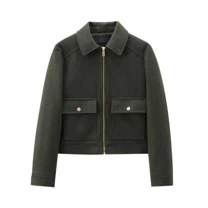 Warm Women's Parka Jacket with Pockets
