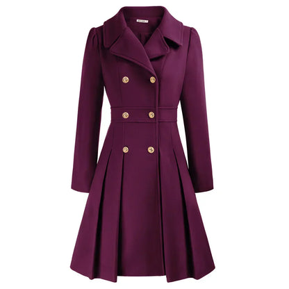 Grace Women's Coat | Stylish A-line peacoat in wool