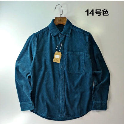 Classic Casual Corduroy Shirt for Men - Cotton Long Sleeve