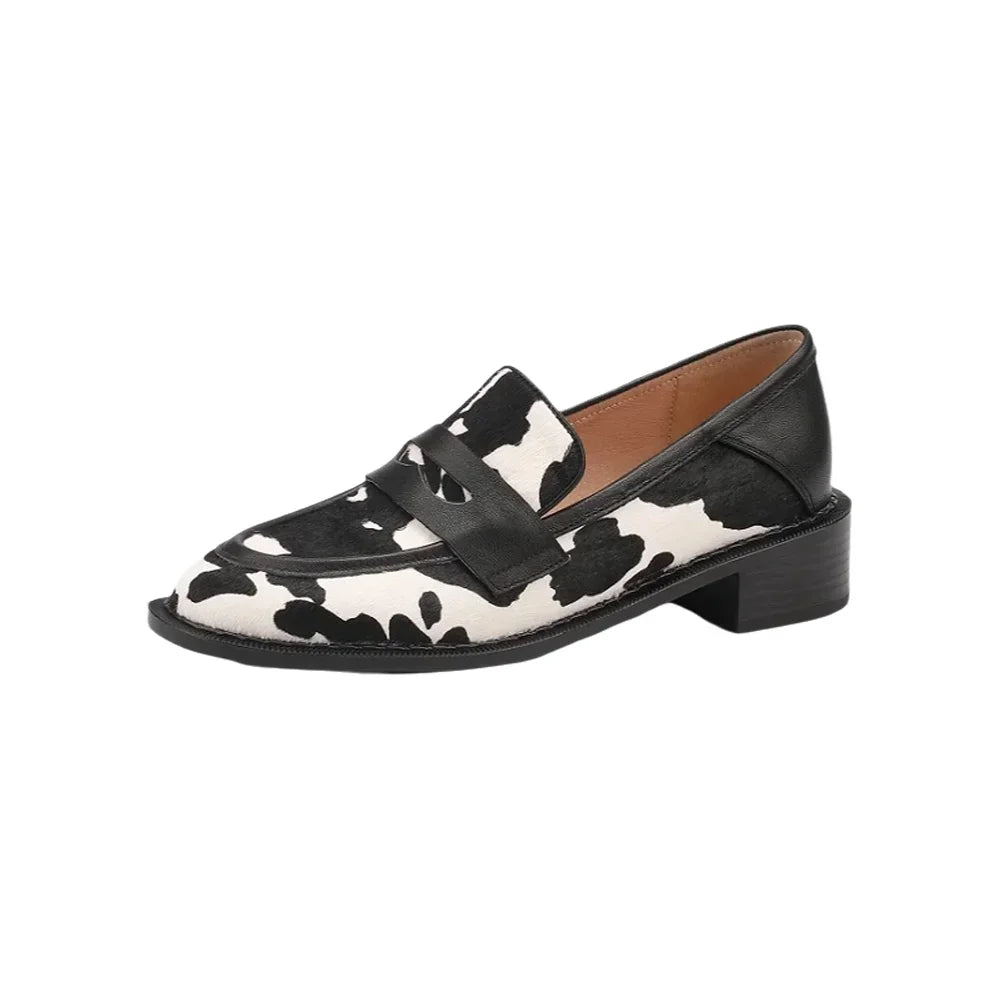 Comfortable Loafers with Low Block Heel - BritishElegance